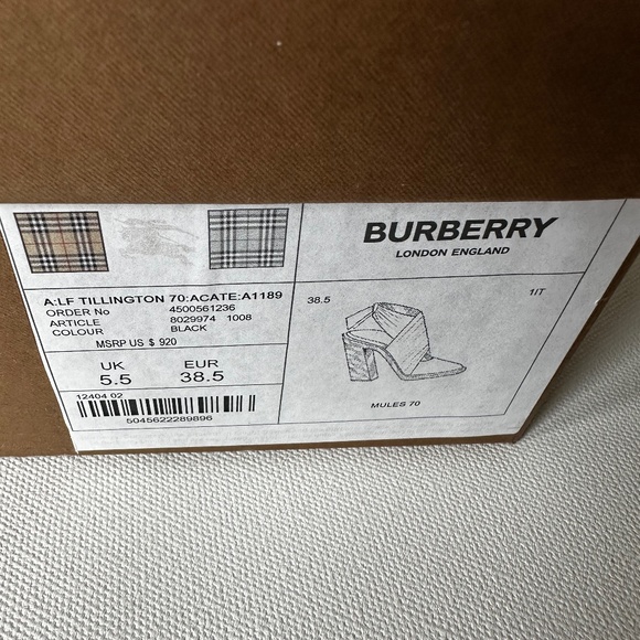 Authentic Burberry Scarf Tie Leather Point-toe Mules***Size: EU 39.5***NIB - Picture 13 of 14